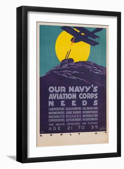 Our Navy's Aviation Corps Needs-Harold Von Schmidt-Framed Giclee Print