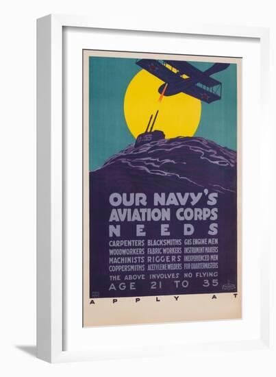 Our Navy's Aviation Corps Needs-Harold Von Schmidt-Framed Giclee Print