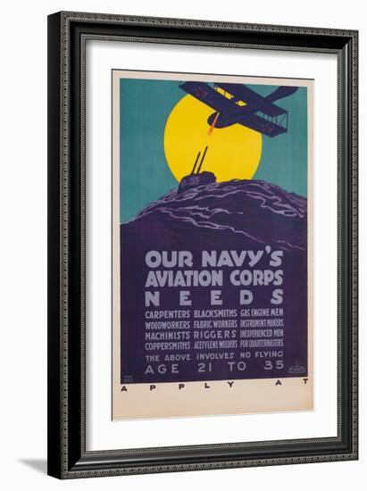Our Navy's Aviation Corps Needs-Harold Von Schmidt-Framed Giclee Print