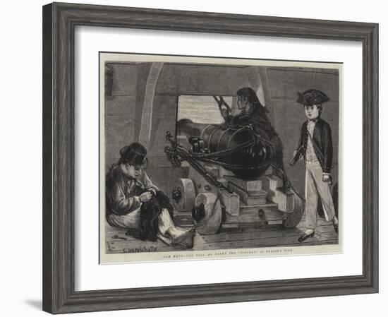 Our Navy, the Past, on Board the Victory in Nelson's Time-Charles Wynne Nicholls-Framed Premium Giclee Print