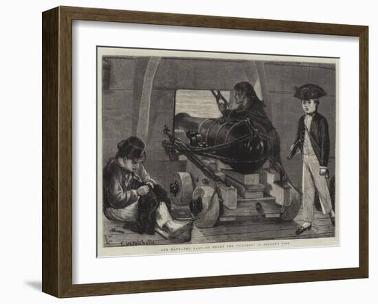 Our Navy, the Past, on Board the Victory in Nelson's Time-Charles Wynne Nicholls-Framed Premium Giclee Print