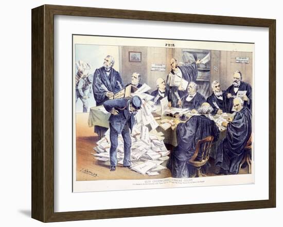 Our Overworked Supreme Court: it Is Unequal to the Ever-Increasing Labor Thrust Upon it - Will Cong-Joseph Keppler-Framed Giclee Print