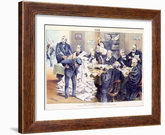 Our Overworked Supreme Court: it Is Unequal to the Ever-Increasing Labor Thrust Upon it - Will Cong-Joseph Keppler-Framed Giclee Print