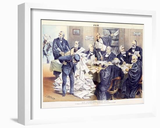 Our Overworked Supreme Court: it Is Unequal to the Ever-Increasing Labor Thrust Upon it - Will Cong-Joseph Keppler-Framed Giclee Print