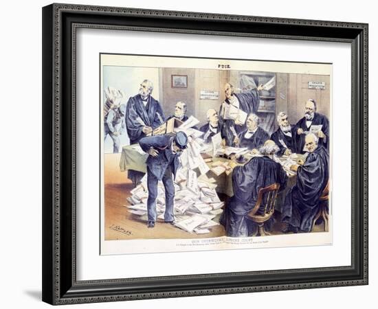 Our Overworked Supreme Court: it Is Unequal to the Ever-Increasing Labor Thrust Upon it - Will Cong-Joseph Keppler-Framed Giclee Print