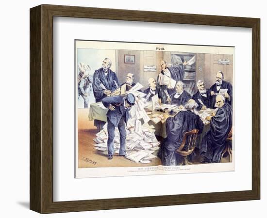 Our Overworked Supreme Court: it Is Unequal to the Ever-Increasing Labor Thrust Upon it - Will Cong-Joseph Keppler-Framed Giclee Print