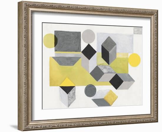 Our Own Paths I -Yellow Version-Maya Woods-Framed Art Print