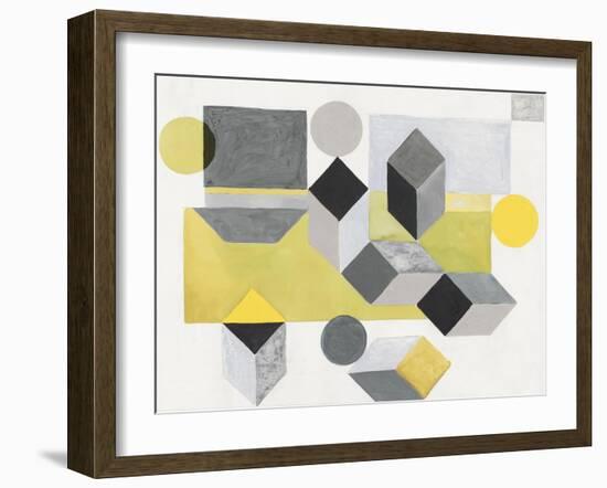 Our Own Paths I -Yellow Version-Maya Woods-Framed Art Print