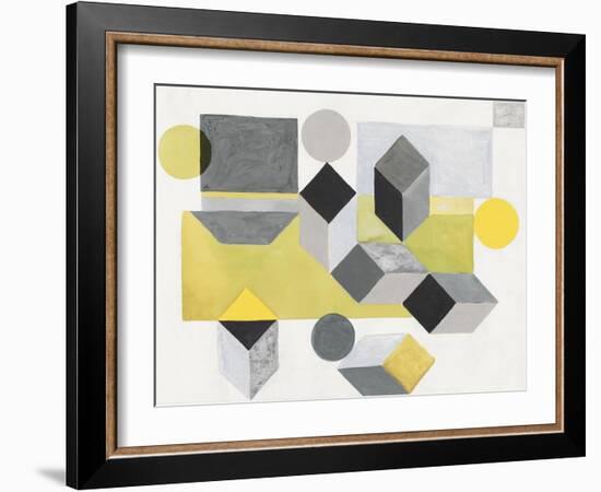 Our Own Paths I -Yellow Version-Maya Woods-Framed Art Print