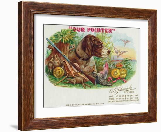 Our Pointer Brand Cigar Box Label, Hunting-Lantern Press-Framed Art Print