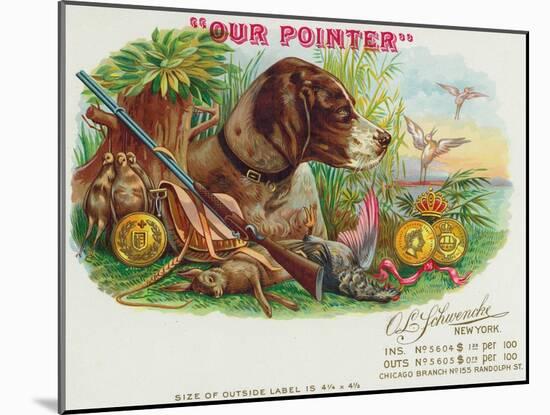 Our Pointer Brand Cigar Box Label, Hunting-Lantern Press-Mounted Art Print