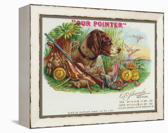 Our Pointer Brand Cigar Box Label, Hunting-Lantern Press-Framed Stretched Canvas