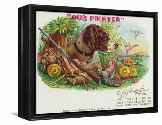 Our Pointer Brand Cigar Box Label, Hunting-Lantern Press-Framed Stretched Canvas