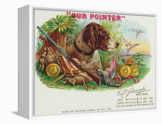 Our Pointer Brand Cigar Box Label, Hunting-Lantern Press-Framed Stretched Canvas