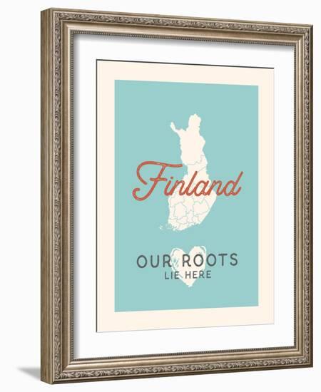 Our Roots Lie Here  Map of Finland-Ren Lane-Framed Art Print