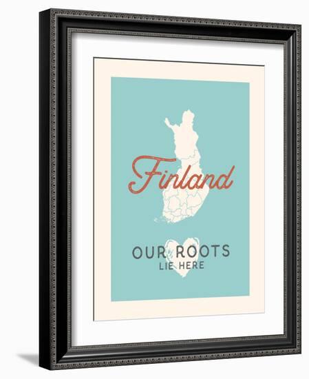 Our Roots Lie Here  Map of Finland-Ren Lane-Framed Art Print