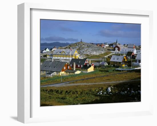 Our Saviour's Church and Jonathon Petersen Memorial, Nuuk (Godthab), Greenland, Polar Regions-Gavin Hellier-Framed Photographic Print