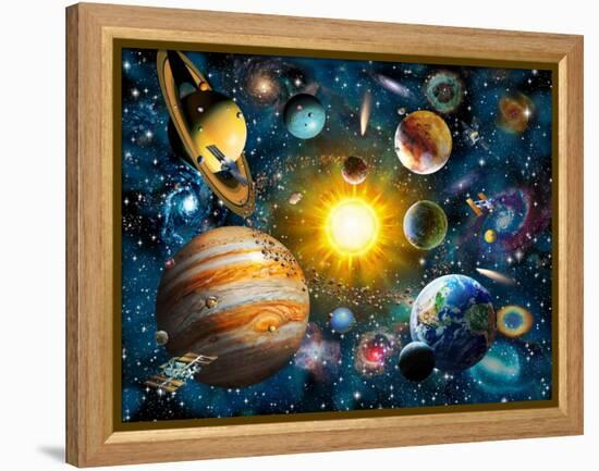 Our Solar System-Adrian Chesterman-Framed Stretched Canvas