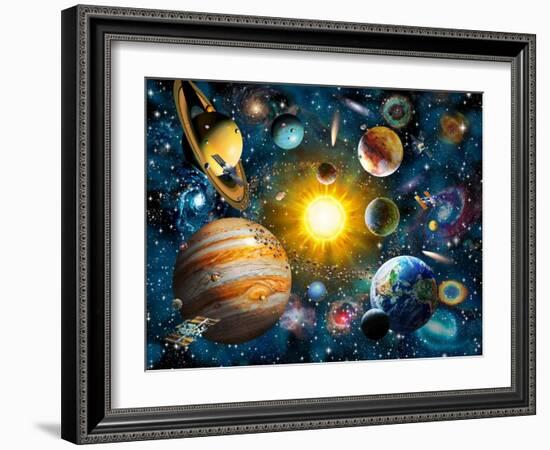 Our Solar System-Adrian Chesterman-Framed Art Print