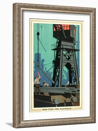 Our Steel for Australia, from the Series 'Empire Buying Makes Busy Factories'-Frank Newbould-Framed Giclee Print