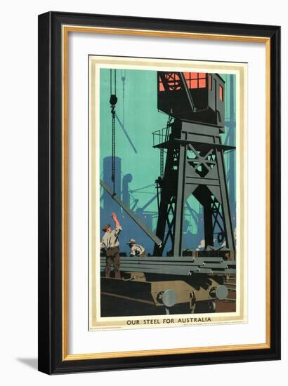 Our Steel for Australia, from the Series 'Empire Buying Makes Busy Factories'-Frank Newbould-Framed Giclee Print