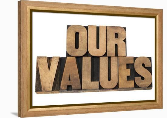 Our Values-PixelsAway-Framed Stretched Canvas