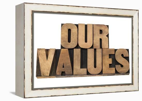 Our Values-PixelsAway-Framed Stretched Canvas