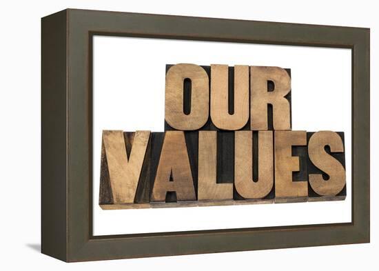 Our Values-PixelsAway-Framed Stretched Canvas