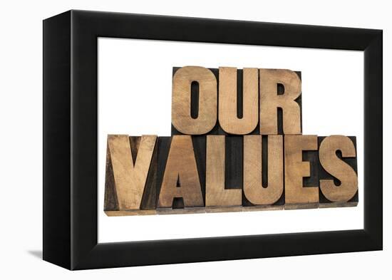 Our Values-PixelsAway-Framed Stretched Canvas