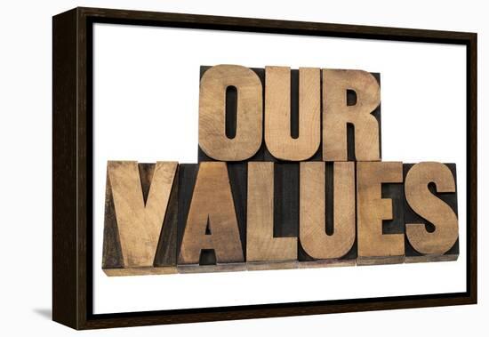 Our Values-PixelsAway-Framed Stretched Canvas