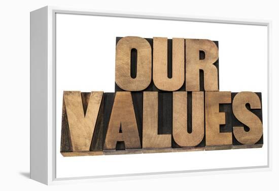 Our Values-PixelsAway-Framed Stretched Canvas