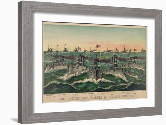 Our Victorious Fleets in Cuban Waters-null-Framed Art Print