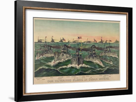 Our Victorious Fleets in Cuban Waters-null-Framed Art Print