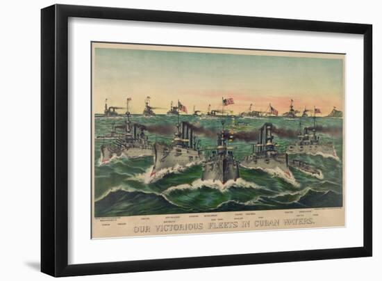 Our Victorious Fleets in Cuban Waters-null-Framed Art Print