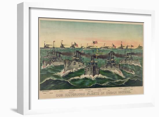 Our Victorious Fleets in Cuban Waters-null-Framed Art Print