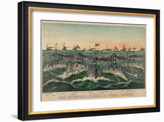 Our Victorious Fleets in Cuban Waters-null-Framed Art Print