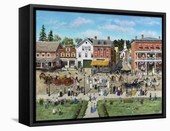 Our Village Parade 4th of July 1909-Bob Fair-Framed Premier Image Canvas