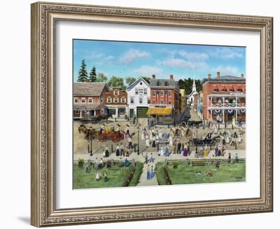 Our Village Parade 4th of July 1909-Bob Fair-Framed Giclee Print