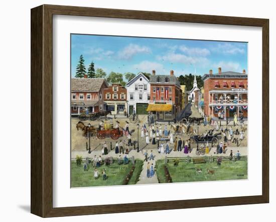 Our Village Parade 4th of July 1909-Bob Fair-Framed Giclee Print