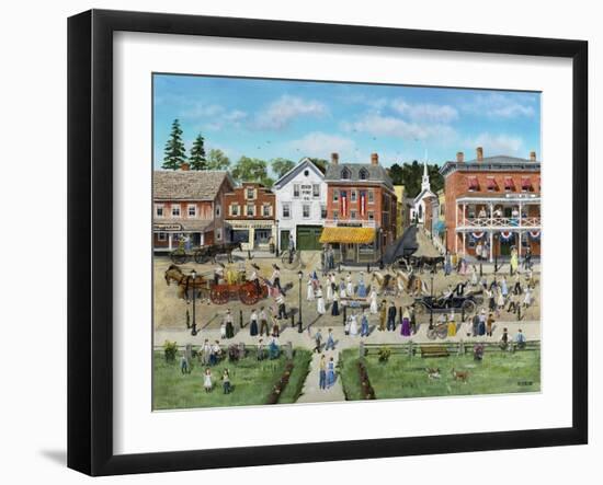 Our Village Parade 4th of July 1909-Bob Fair-Framed Giclee Print