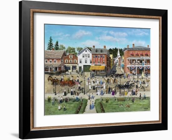 Our Village Parade 4th of July 1909-Bob Fair-Framed Giclee Print