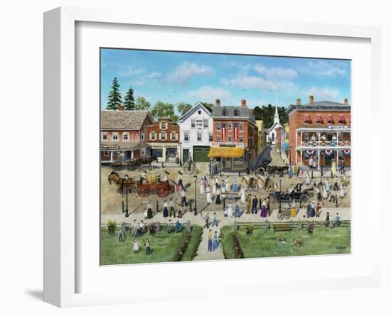 Our Village Parade 4th of July 1909-Bob Fair-Framed Giclee Print