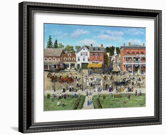 Our Village Parade 4th of July 1909-Bob Fair-Framed Giclee Print