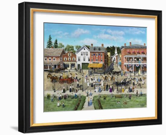 Our Village Parade 4th of July 1909-Bob Fair-Framed Giclee Print