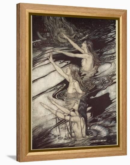 Our warning is true: flee, oh flee from the curse!', from 'Siegfried and The Twilight of Gods'-Arthur Rackham-Framed Premier Image Canvas