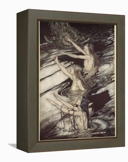 Our warning is true: flee, oh flee from the curse!', from 'Siegfried and The Twilight of Gods'-Arthur Rackham-Framed Premier Image Canvas