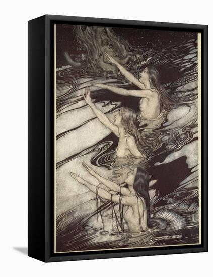 Our warning is true: flee, oh flee from the curse!', from 'Siegfried and The Twilight of Gods'-Arthur Rackham-Framed Premier Image Canvas