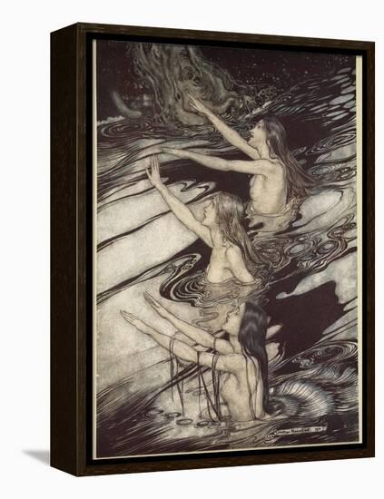 Our warning is true: flee, oh flee from the curse!', from 'Siegfried and The Twilight of Gods'-Arthur Rackham-Framed Premier Image Canvas