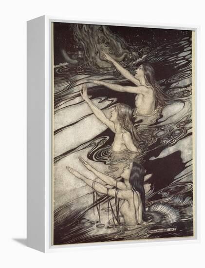 Our warning is true: flee, oh flee from the curse!', from 'Siegfried and The Twilight of Gods'-Arthur Rackham-Framed Premier Image Canvas