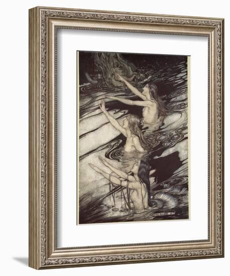 Our warning is true: flee, oh flee from the curse!', from 'Siegfried and The Twilight of Gods'-Arthur Rackham-Framed Giclee Print